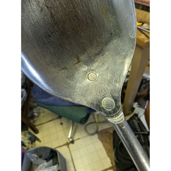 Ekco Chromium Plated Solid Serving Spoon 12" Black Wood Handle - Picture 7 of 7